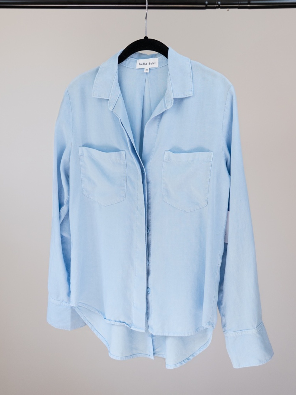 Bella Dahl Tencel Button Up Shirt Light Blue Size XS NWT